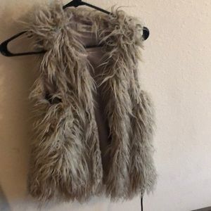 Gray furry vest